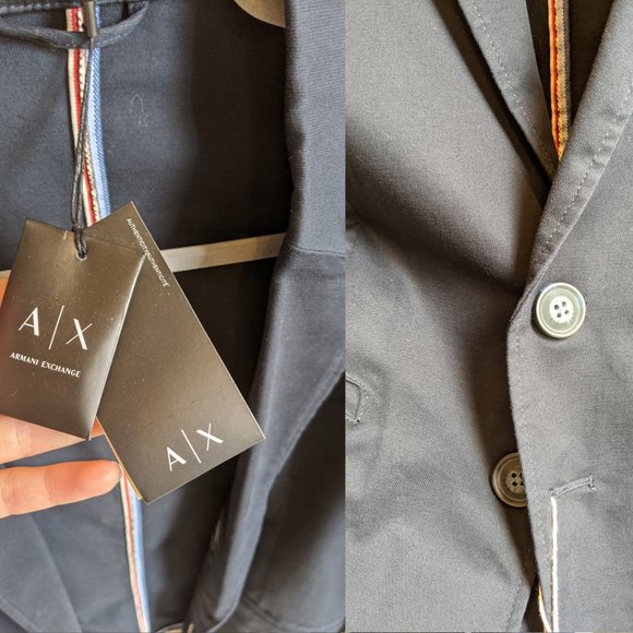 Armani Exchange men's summer blazer - navy - Picture 2 of 8